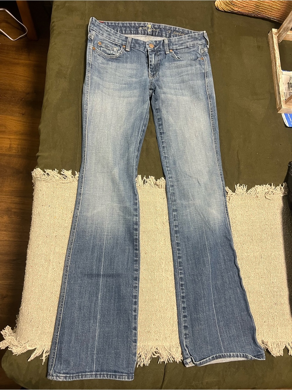 7 For All Mankind Medium Light Blue Y2K Jeans Size 29